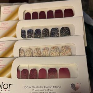 Color Street Red, Glitter, and Cream Nail Strips